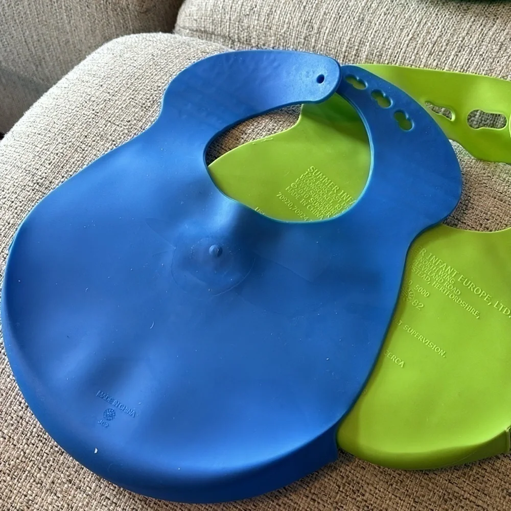 Summer Infant and Tommee Tippee rubber reusable bibs set of 3
